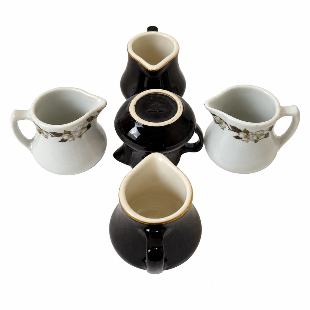 Set of 5 Vintage Restaurantware Creamers by Shenango & Homer Laughlin