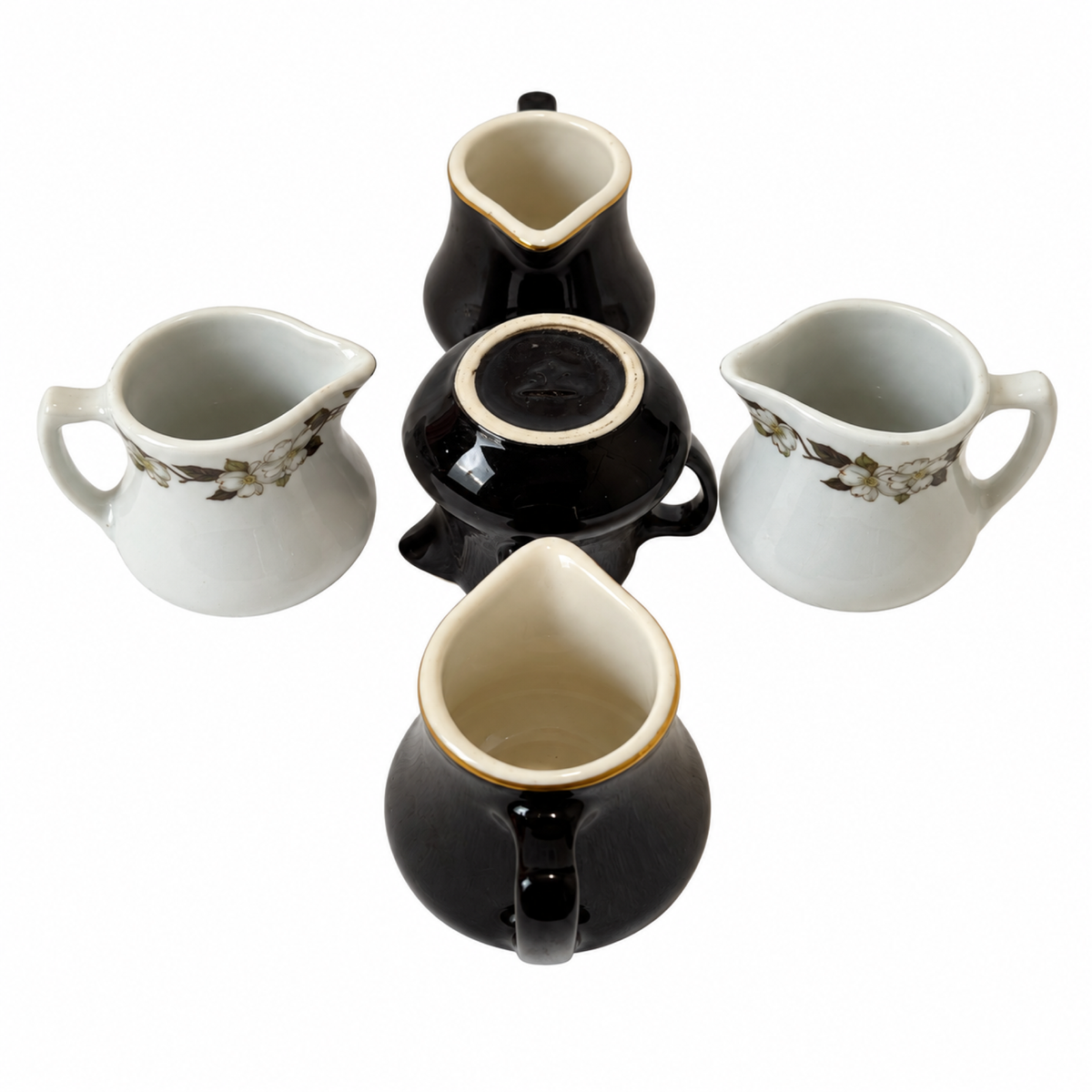 Set of 5 Vintage Restaurantware Creamers by Shenango & Homer Laughlin