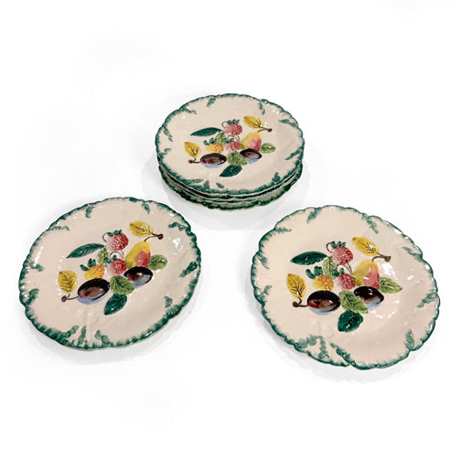 Italian Majolica Style Hand-Painted Salad or Dessert Plates