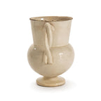 Antique White Ceramic Jug, Matte Glaze, Stylized Handles, Italy, 1880