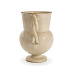 Antique White Ceramic Jug, Matte Glaze, Stylized Handles, Italy, 1880