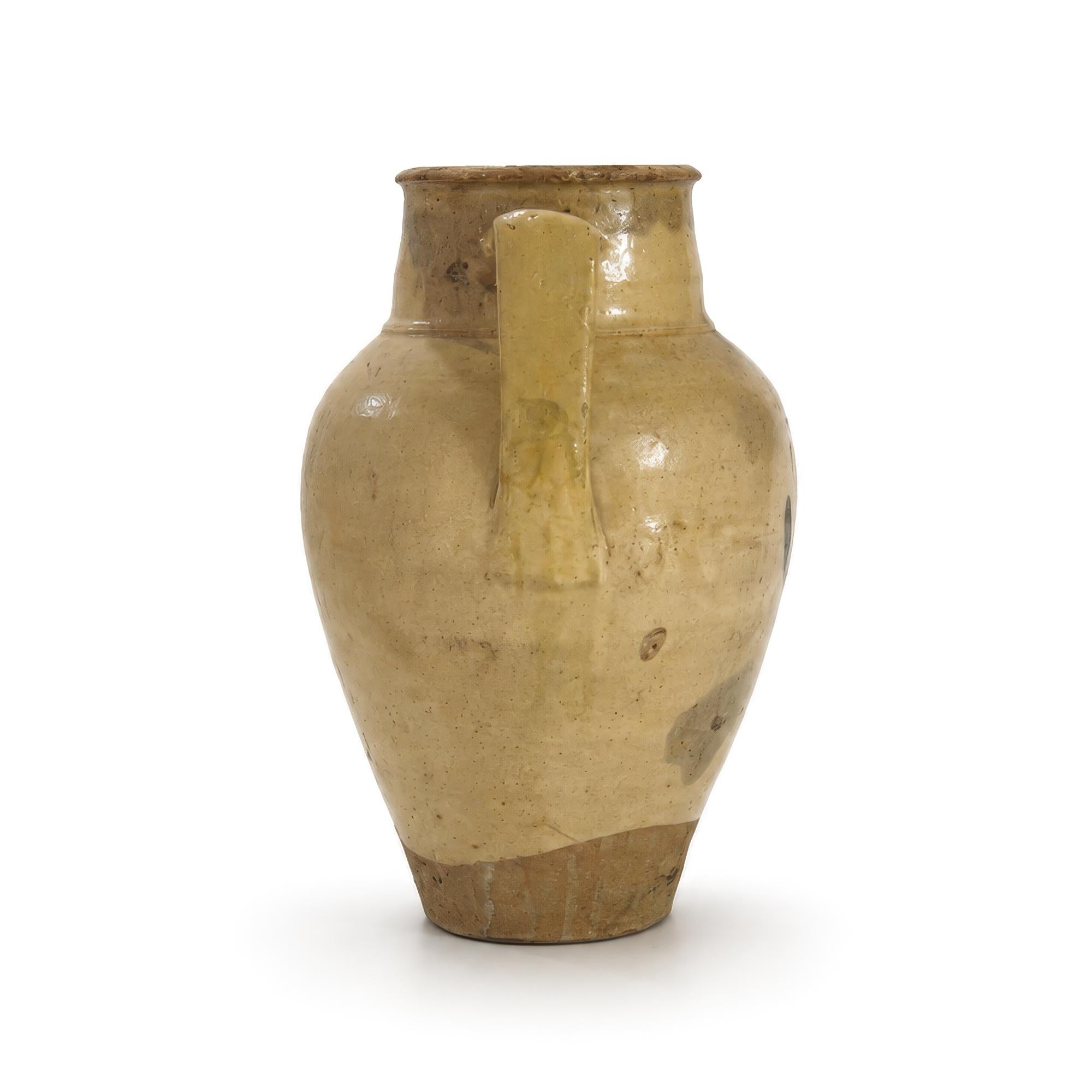 Antique Terracotta Amphora, Hand-Crafted, Rustic Style, Italy, 1850