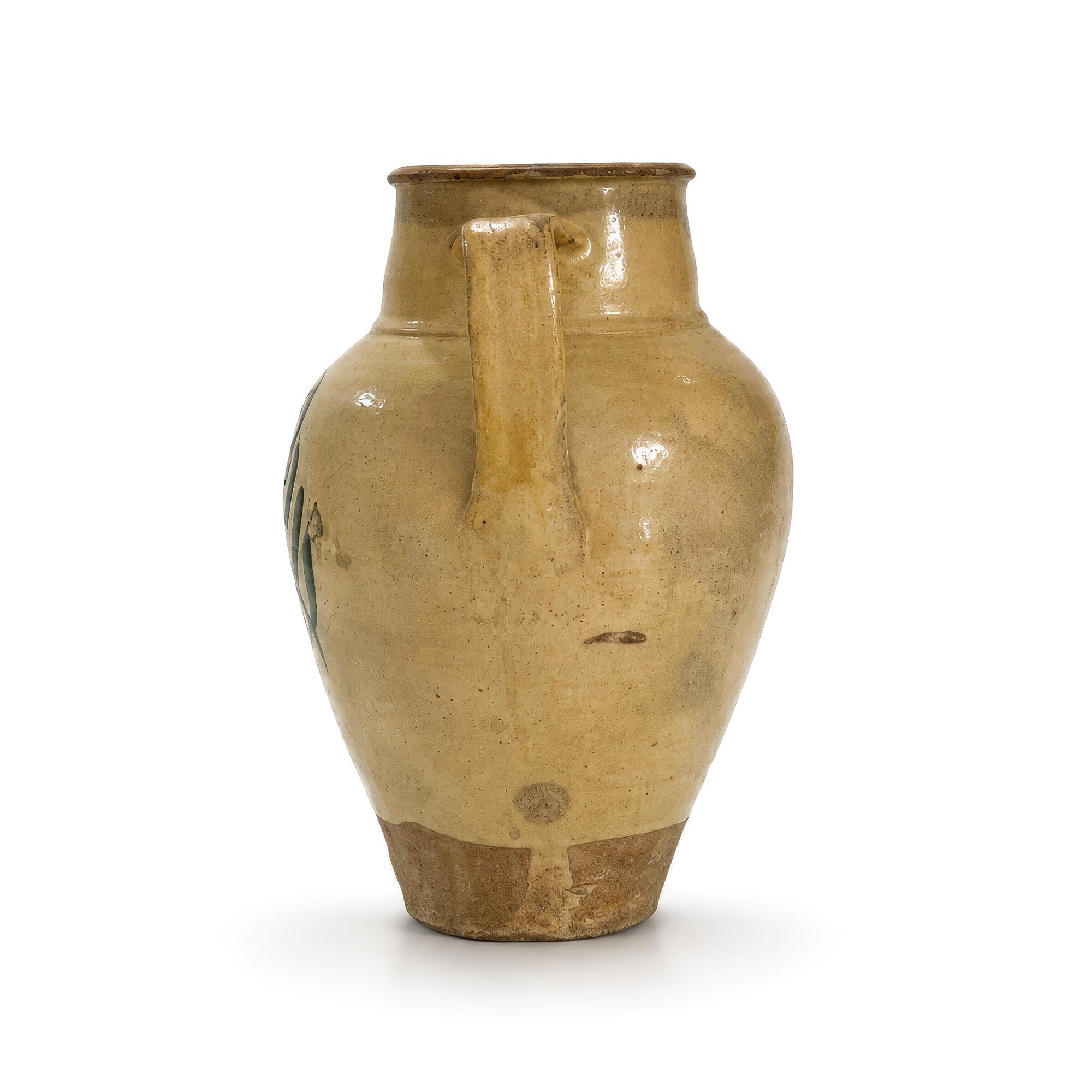 Antique Terracotta Amphora, Hand-Crafted, Rustic Style, Italy, 1850