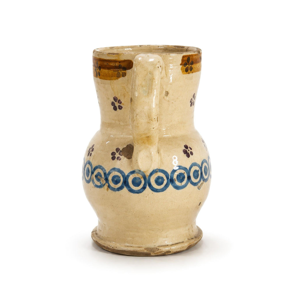 Hand-Painted Ceramic Jug with Floral Motifs, Southern Italy, 1880s — image 2