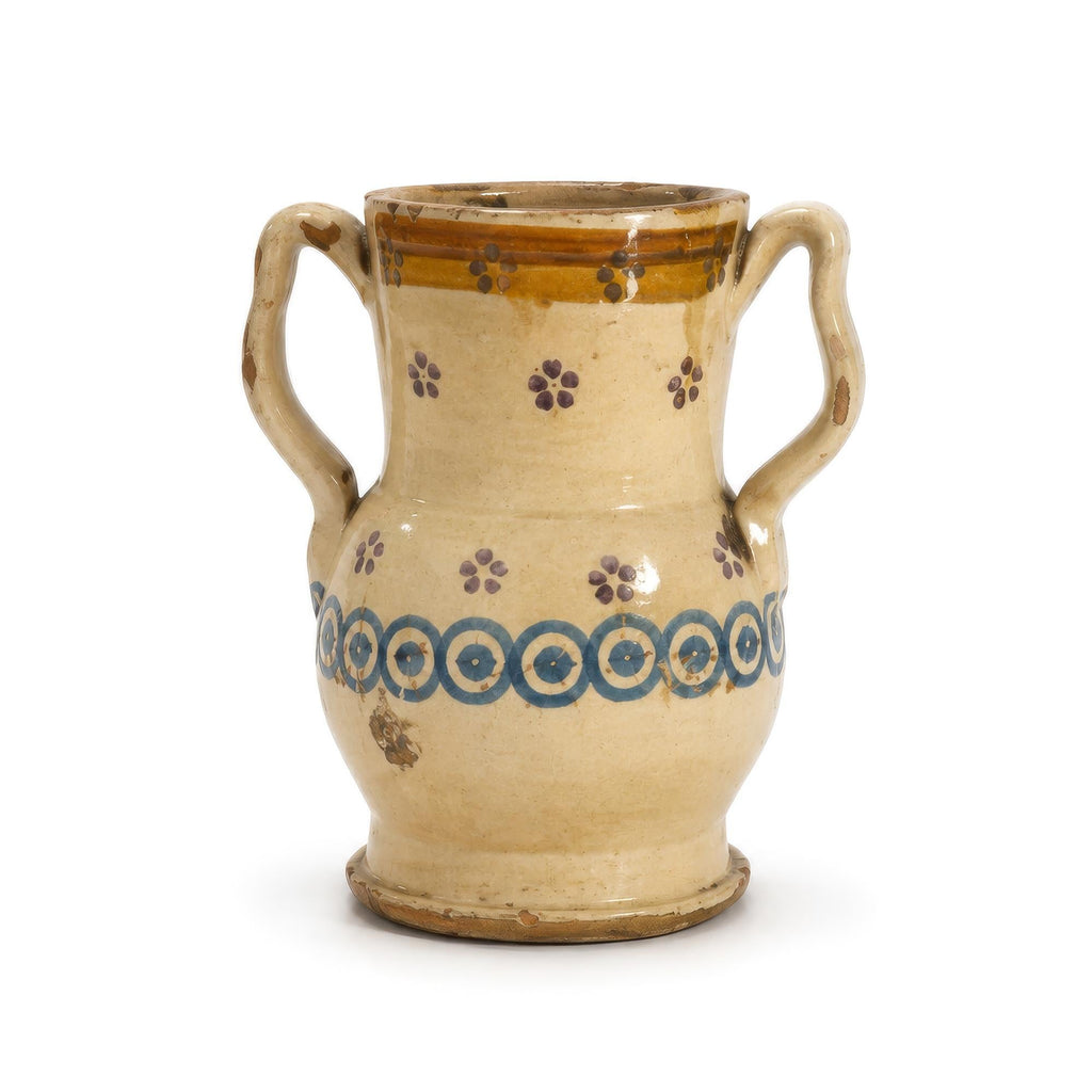 Hand-Painted Ceramic Jug with Floral Motifs, Southern Italy, 1880s — image 3