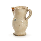 Hand-Painted Ceramic Jug, Southern Italian Folk Art, Distressed Finish