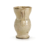 Hand-Painted Ceramic Jug, Southern Italian Folk Art, Distressed Finish