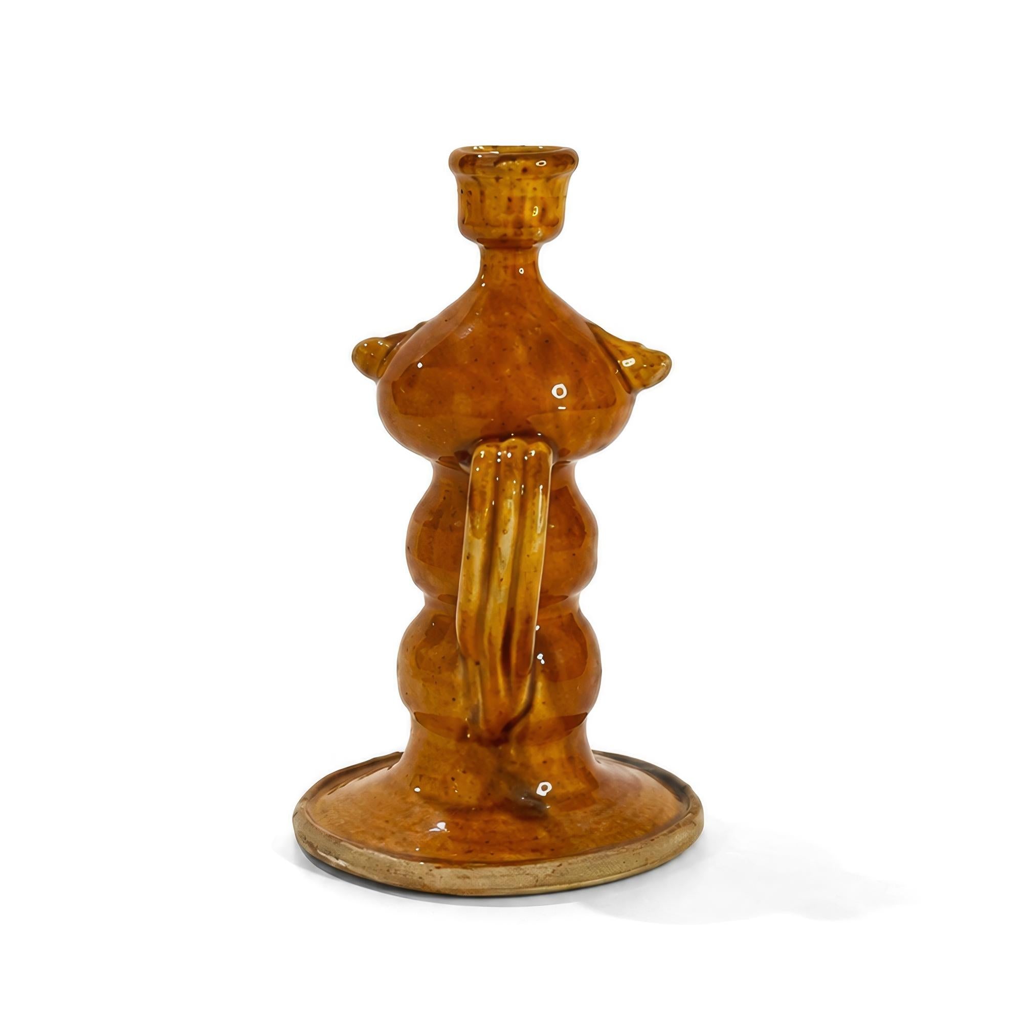 Antique Glazed Ceramic Oil Lamp from Southern Italy, 1880 — image 4