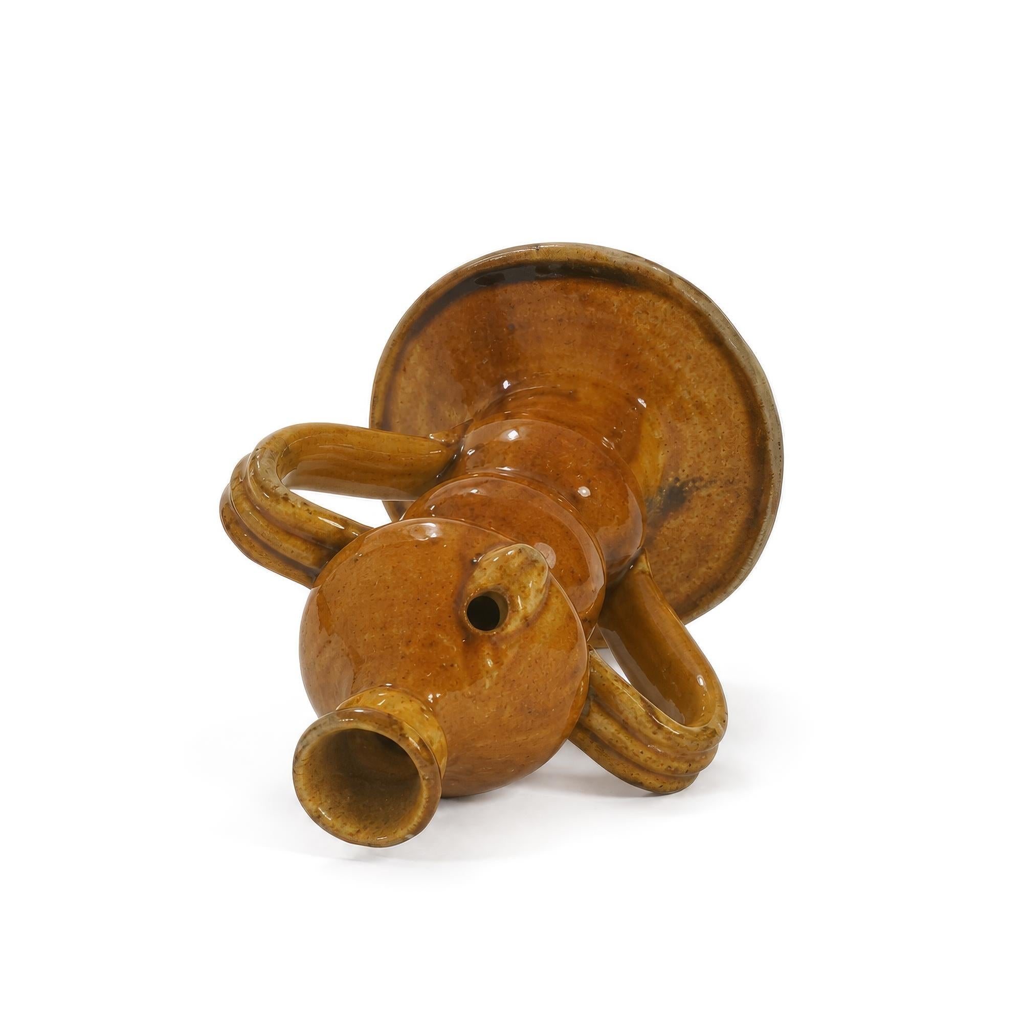 Antique Glazed Ceramic Oil Lamp from Southern Italy, 1880 — image 7