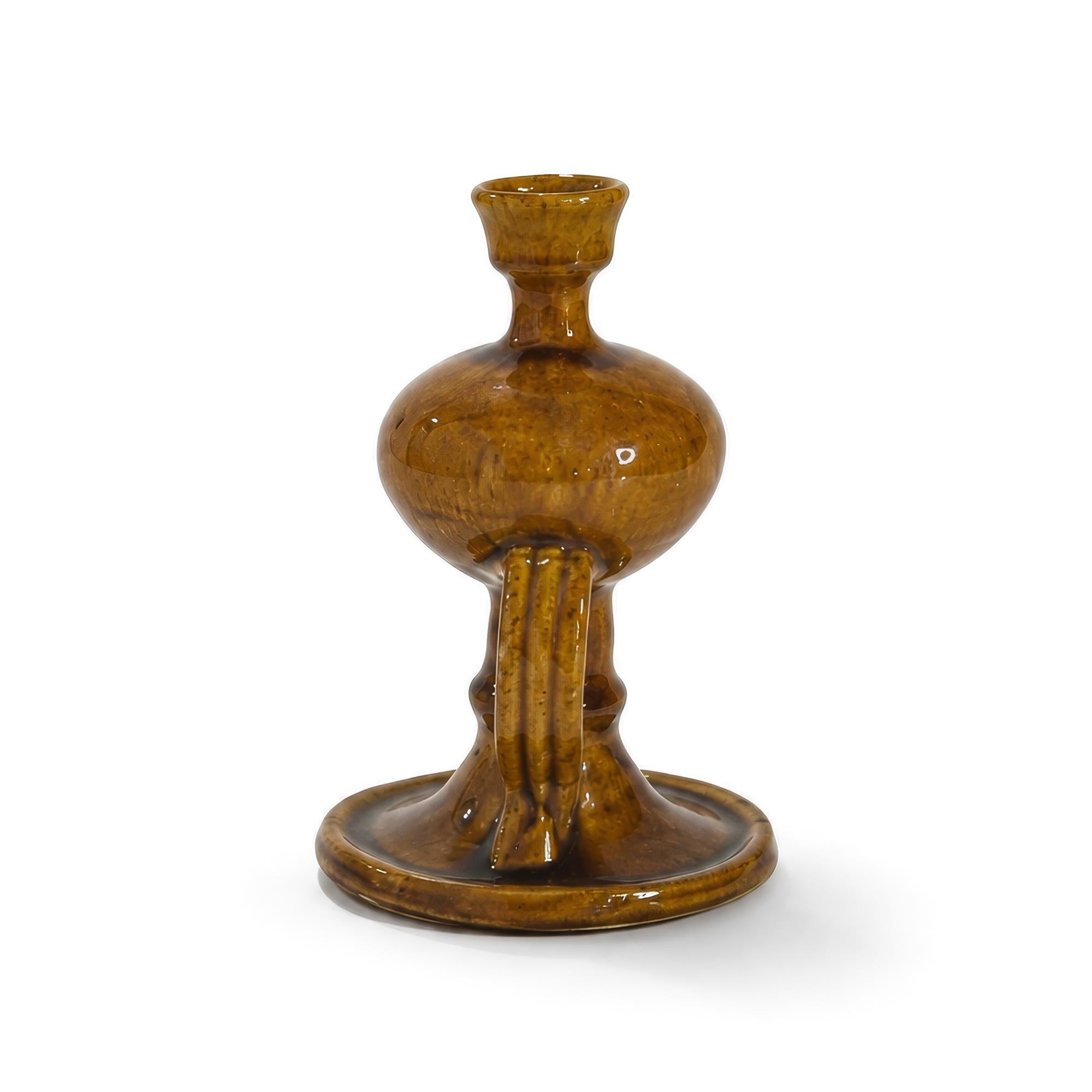 Oil Lamp With Dark Glaze — image 5