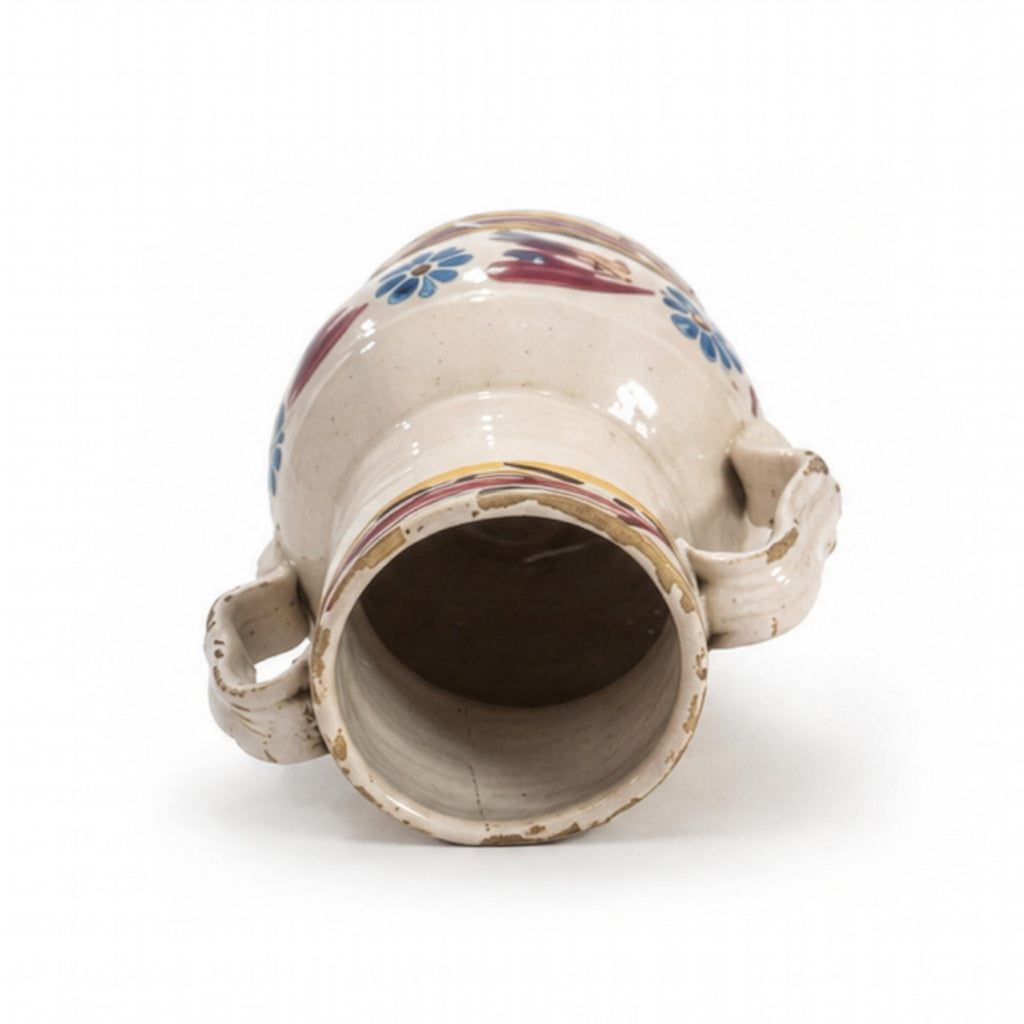 Hand-Thrown Terracotta Jug, Floral Motif, Antique from Puglia, 1880 — image 6