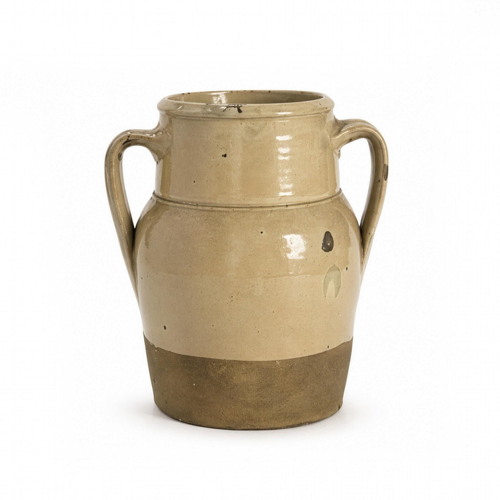 Antique Hand-Crafted Terracotta Jug, Cobalt Blue, Rustic Italy, 1880 — image 3