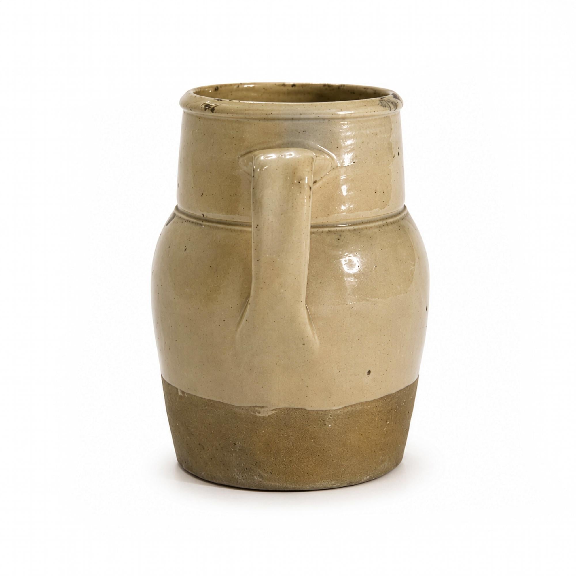 Antique Hand-Crafted Terracotta Jug, Cobalt Blue, Rustic Italy, 1880 — image 4
