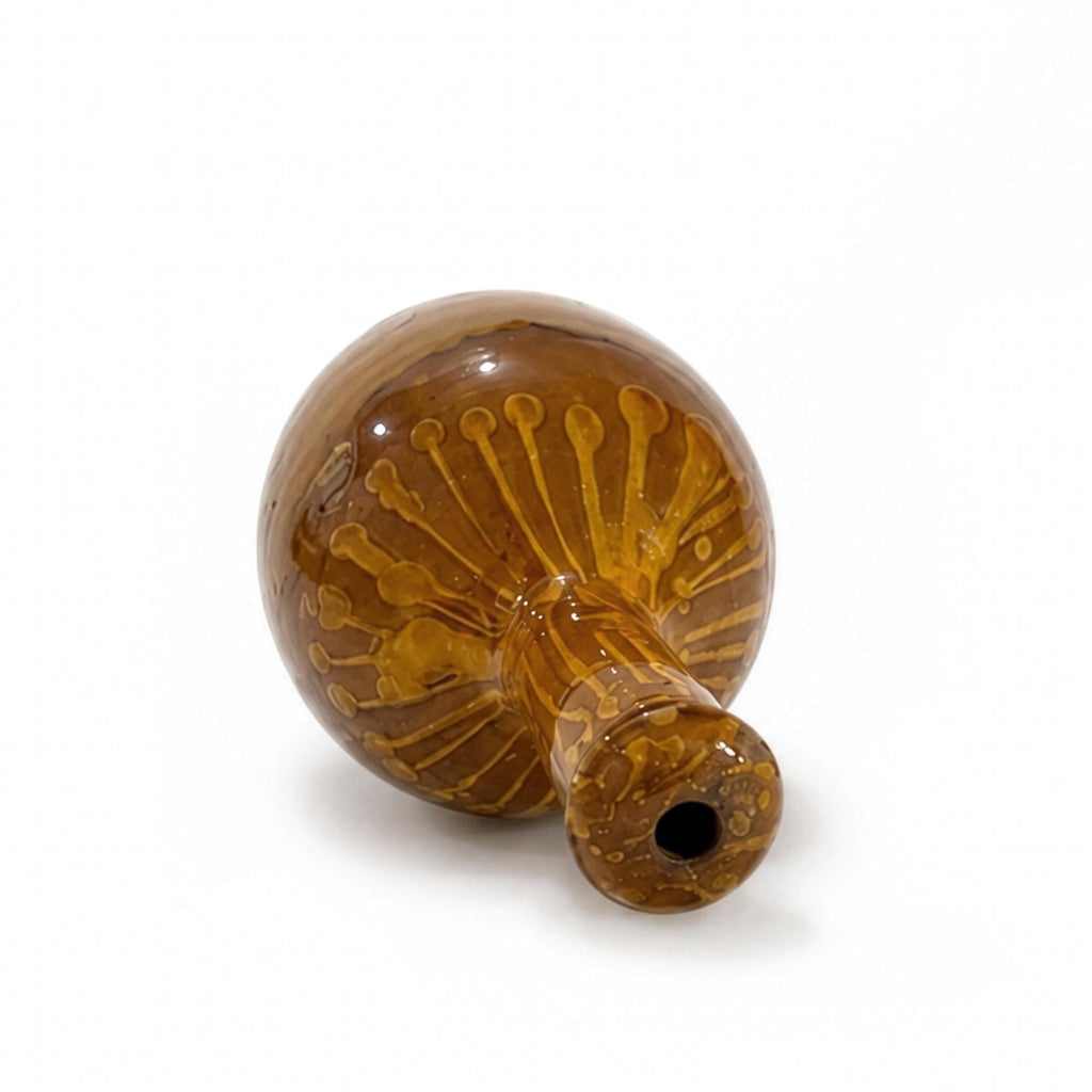 Hand-Thrown Terracotta Bottle, Distressed Glaze, Southern Italy, 1880 — image 7