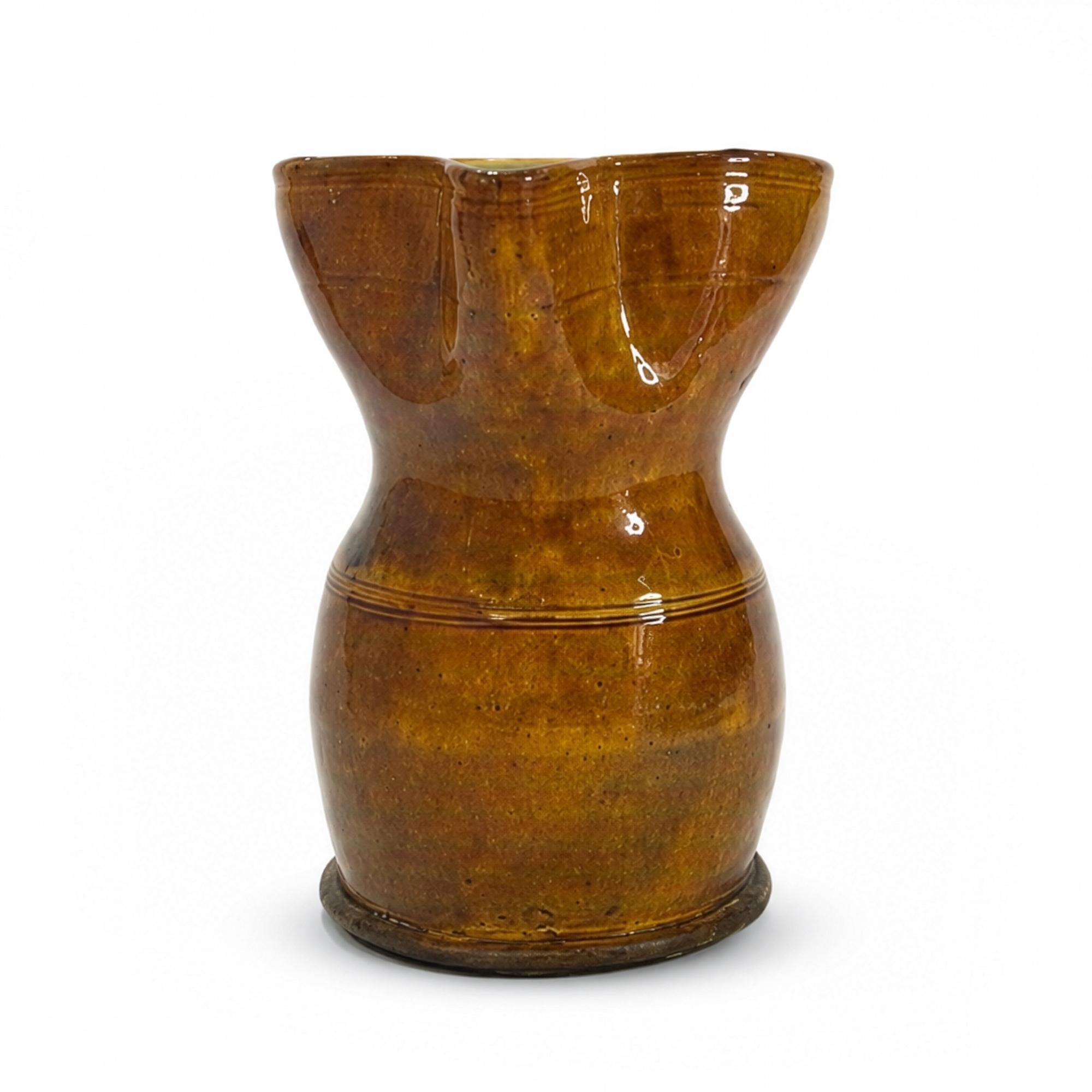 Antique Terracotta Jug, Hand-Thrown, Glazed, Southern Italy, 1880 — image 3