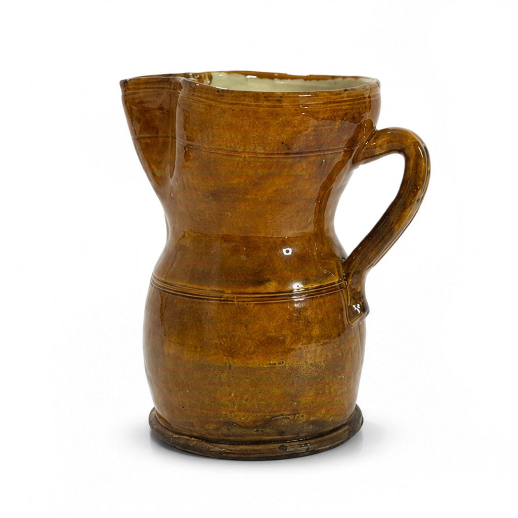 Antique Terracotta Jug, Hand-Thrown, Glazed, Southern Italy, 1880 — image 4