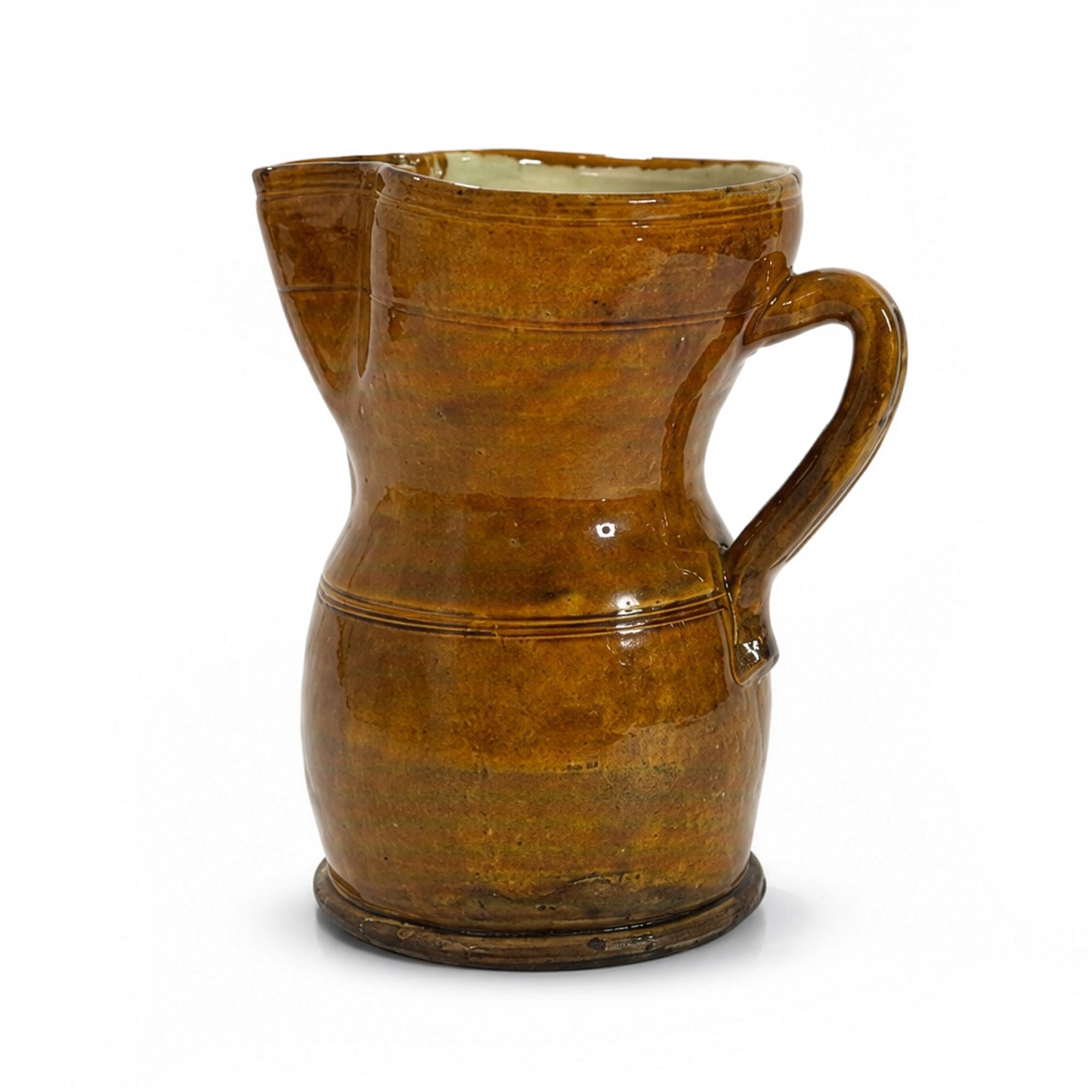 Antique Terracotta Jug, Hand-Thrown, Glazed, Southern Italy, 1880 — image 4