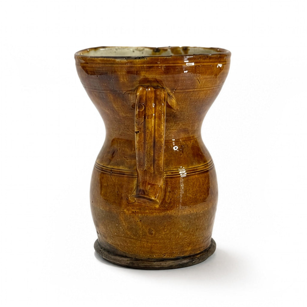 Antique Terracotta Jug, Hand-Thrown, Glazed, Southern Italy, 1880 — image 5