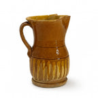 Glazed Terracotta Jug, Ochre Drip Decoration, Hand-Thrown, Italy, 1880 — image 2