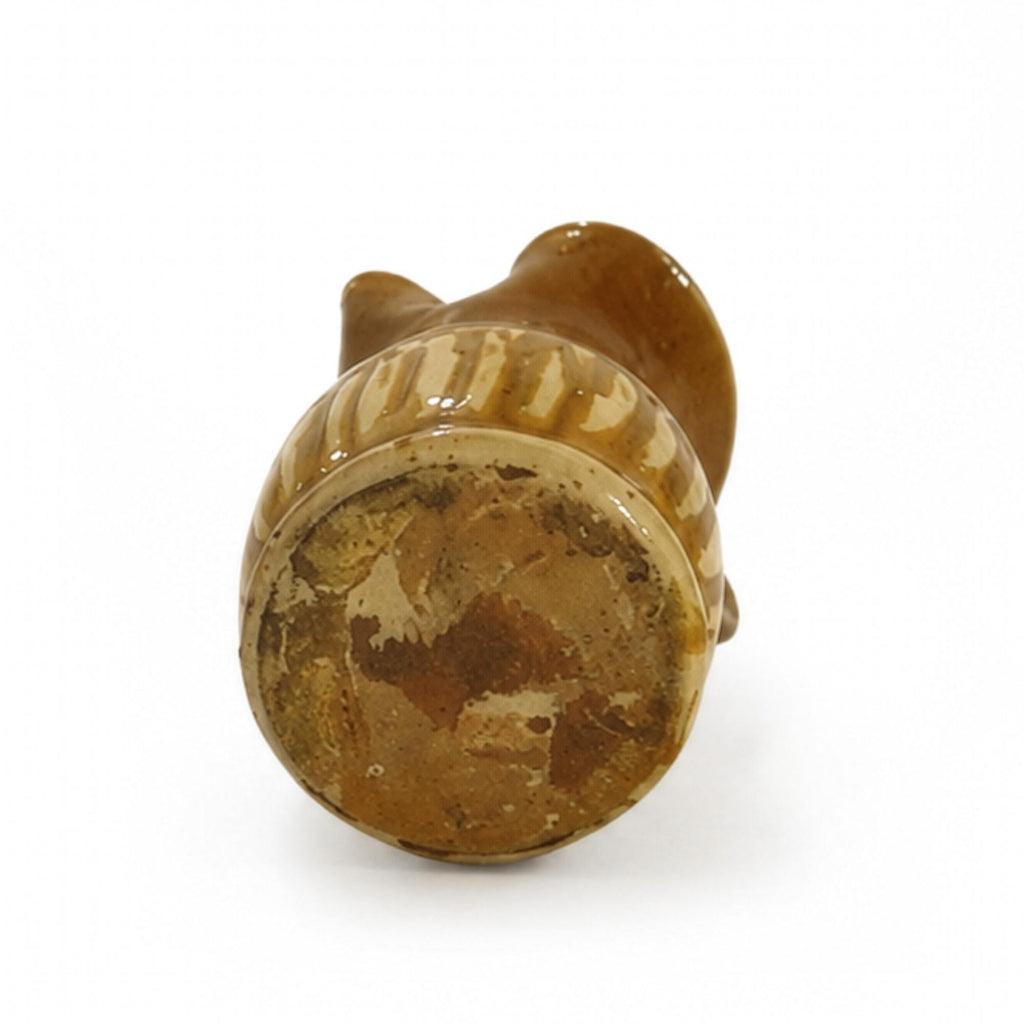 Glazed Terracotta Jug, Ochre Drip Decoration, Hand-Thrown, Italy, 1880 — image 6