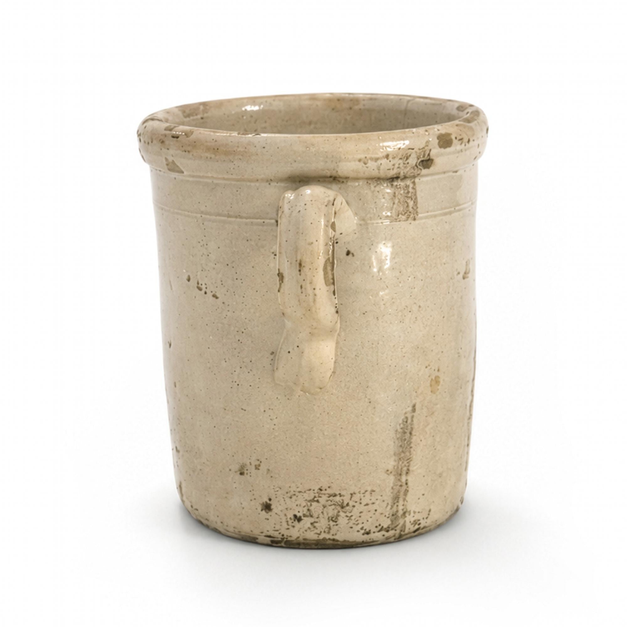 Antique 19th Century Puglian Glazed Terracotta Storage Vessel, Italy — image 3
