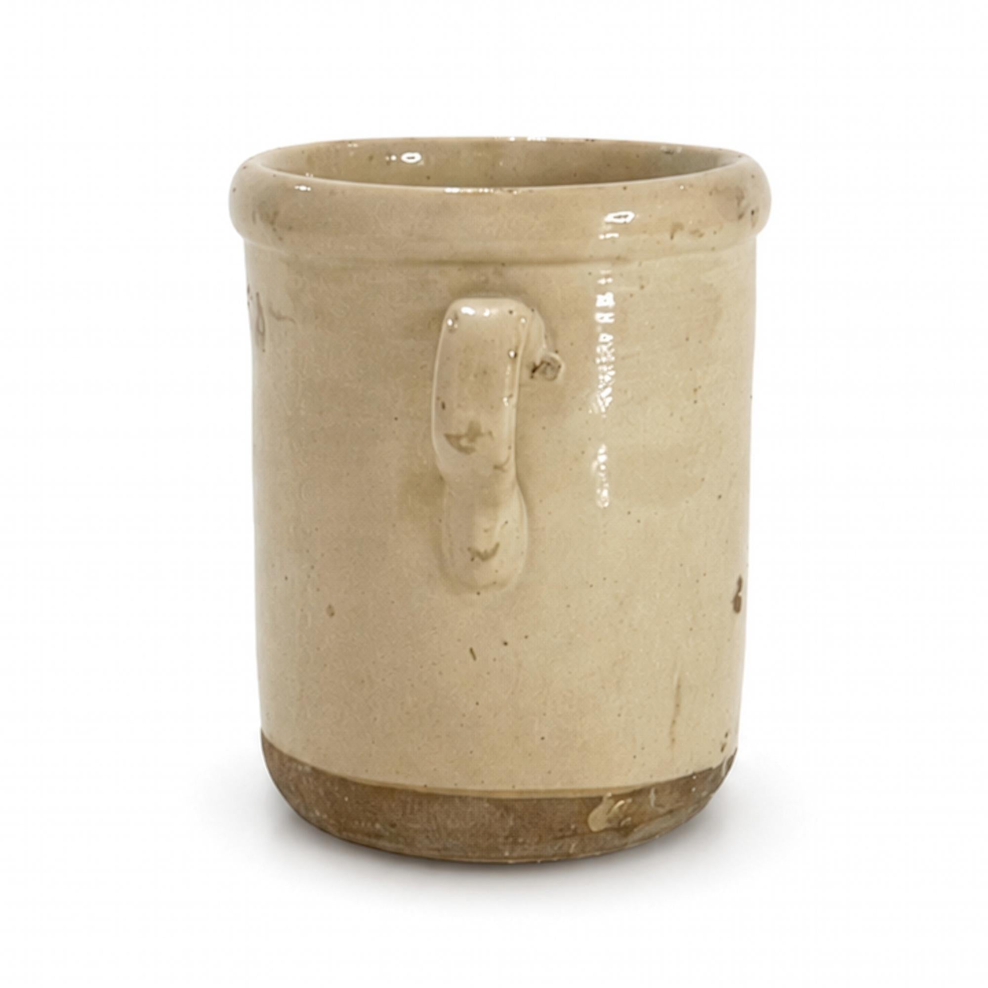 19th Century Puglian Glazed Terracotta Storage Vessel with Twin Handles — image 3