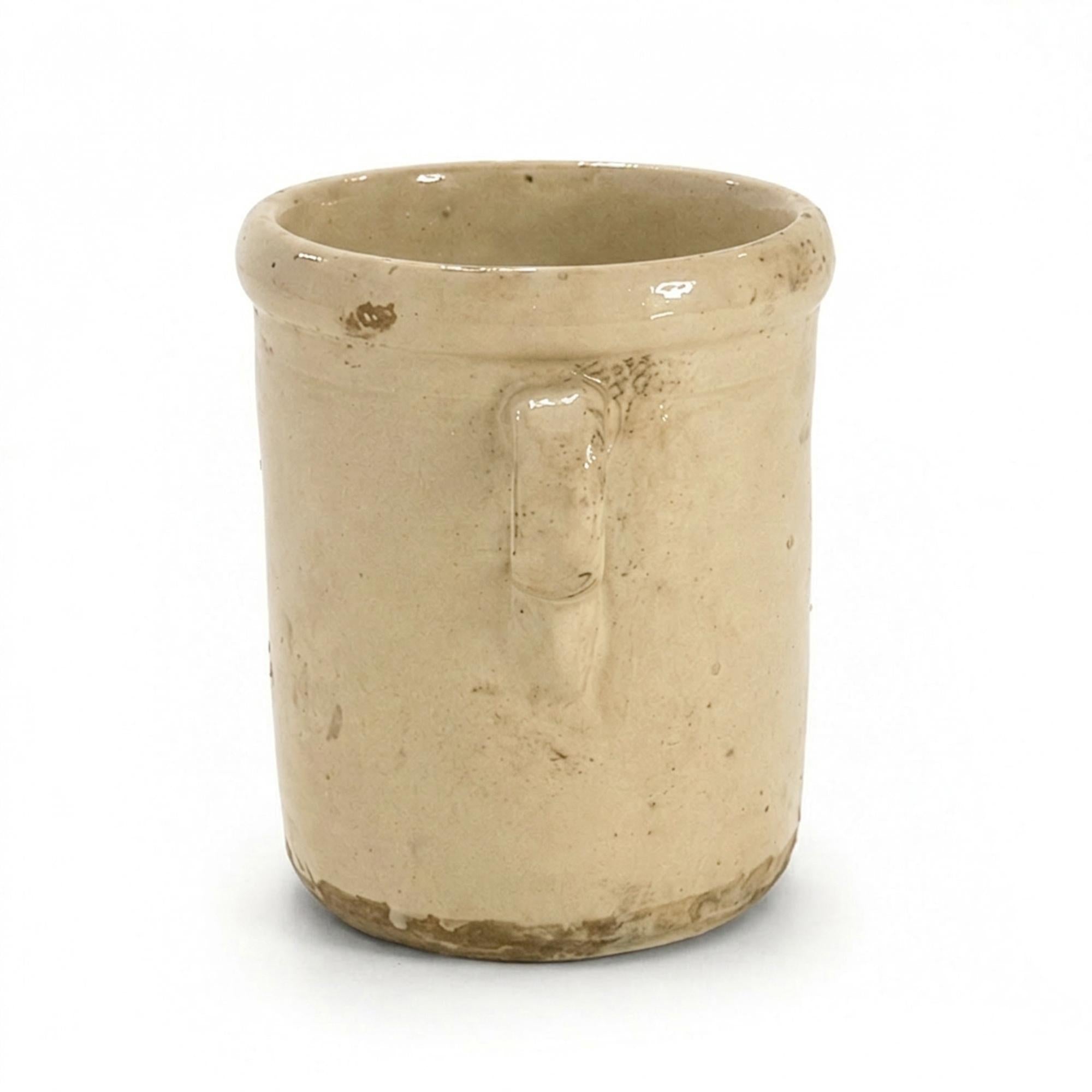 19th Century Puglian Glazed Terracotta Storage Vessel with Twin Handles — image 5