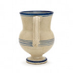 Antique Terracotta Amphora, Cream Glaze with Cobalt Blue, Puglia, 1880 — image 5