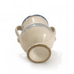 Antique Terracotta Amphora, Cream Glaze with Cobalt Blue, Puglia, 1880 — image 6