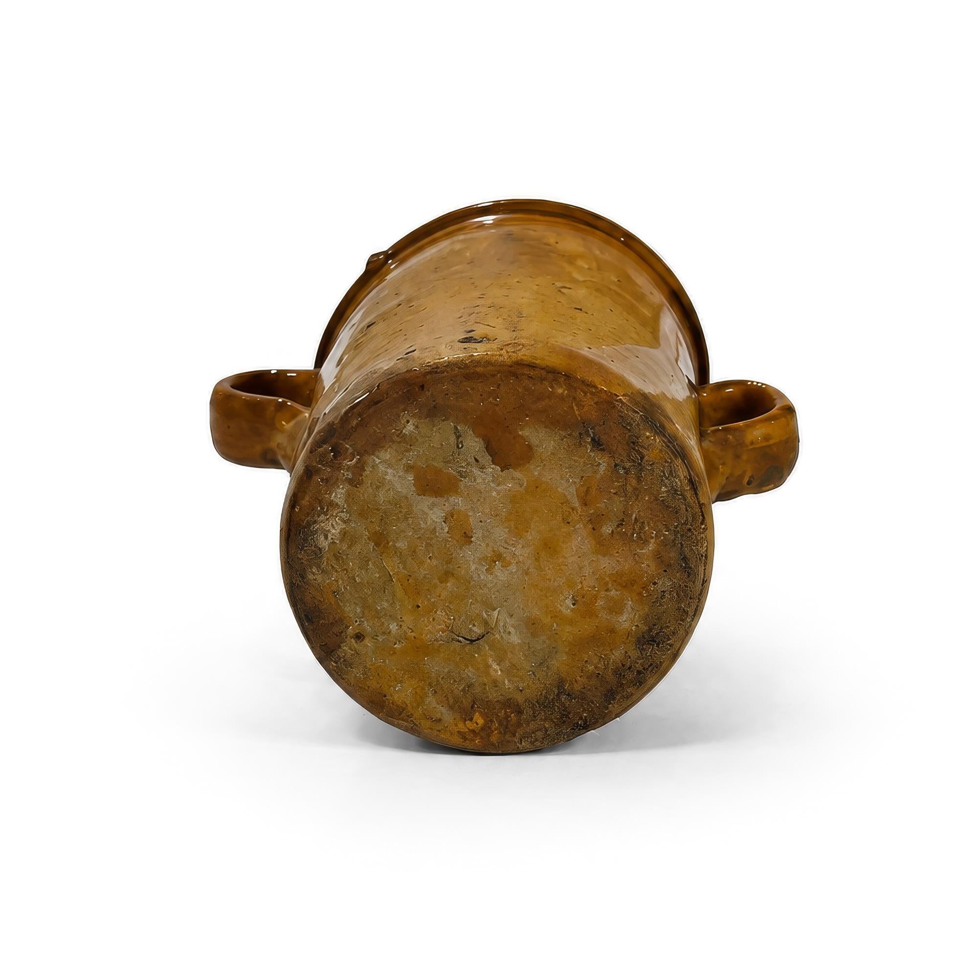 Antique Puglian Glazed Terracotta Preserve Jar with Twin Handles, 1880 — image 6