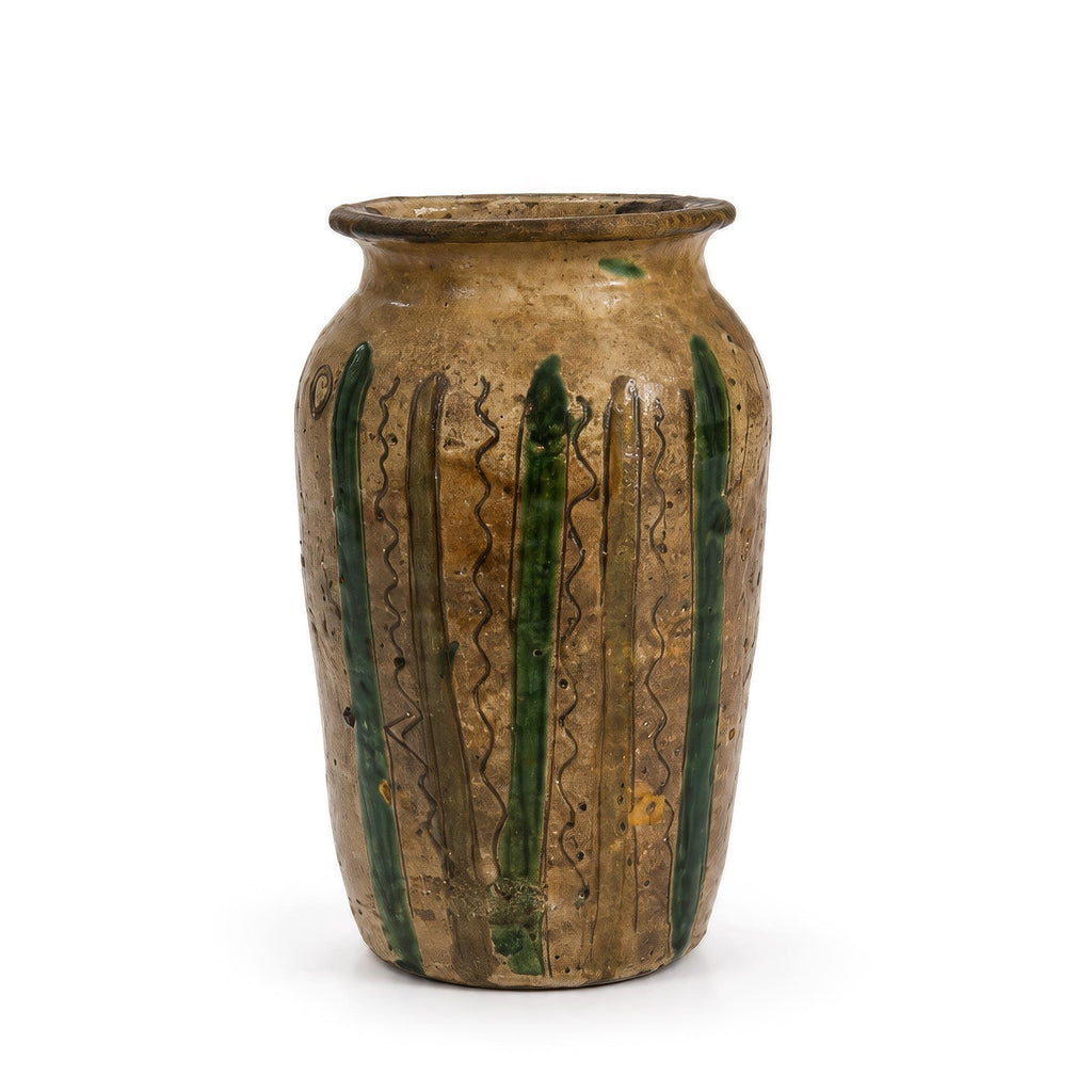 Antique 19th Century Calabrian Glazed Terracotta Amphora, Twin Handles — image 2