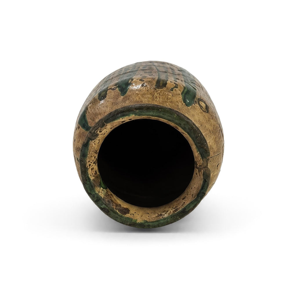 Antique 19th Century Calabrian Glazed Terracotta Amphora, Twin Handles — image 6