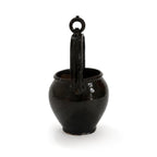 19th Century Puglian Black Glazed Terracotta Brazier with Arched Handle — image 5
