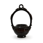 19th Century Antique Puglian Black Glazed Terracotta Hanging Brazier — image 2