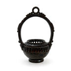 19th Century Antique Puglian Black Glazed Terracotta Hanging Brazier — image 3