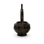 19th Century Antique Puglian Black Glazed Terracotta Hanging Brazier — image 5