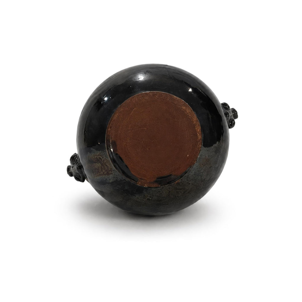 19th Century Antique Puglian Black Glazed Terracotta Hanging Brazier — image 6