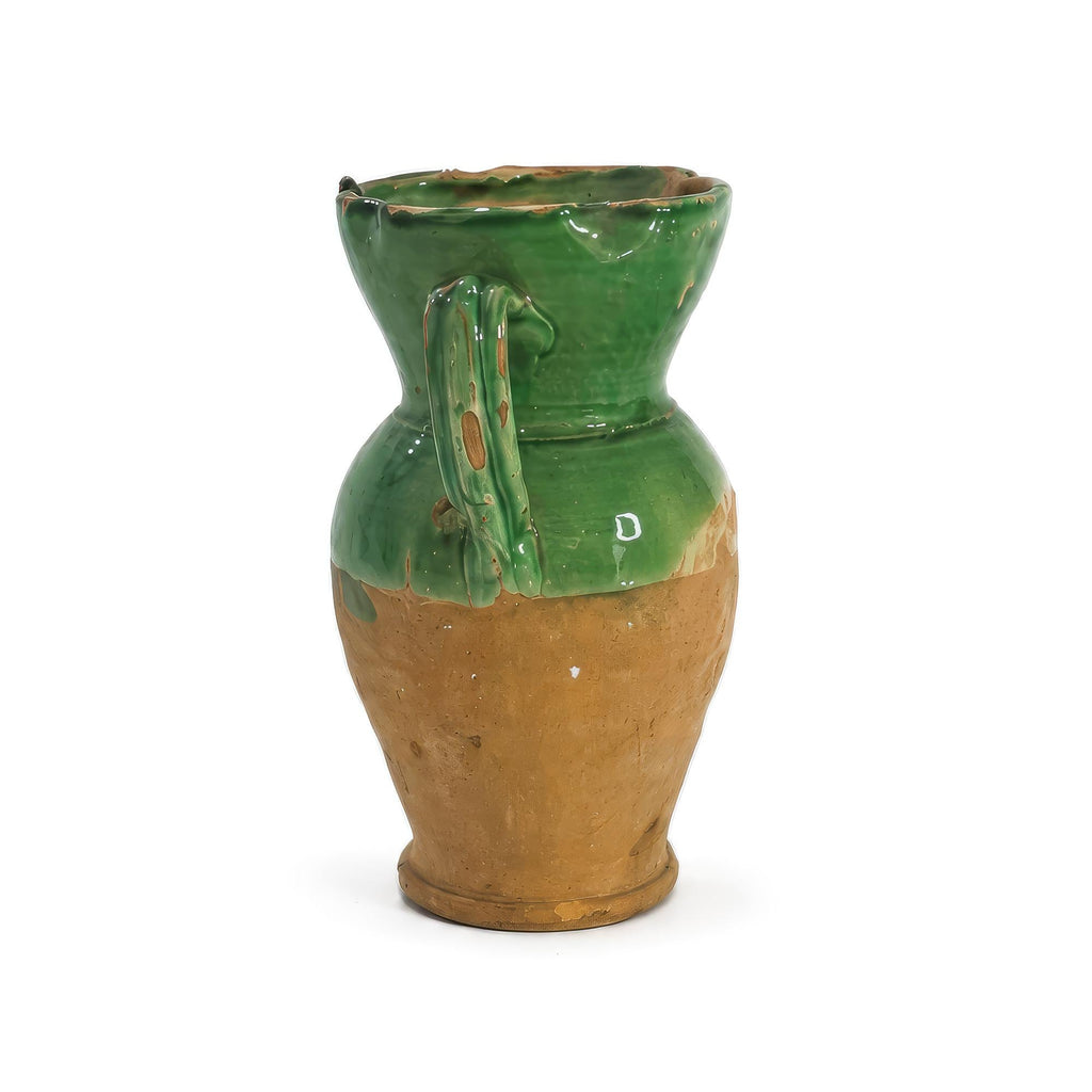 Antique Puglian Terracotta Amphora, Emerald Green Glaze, 19th Century — image 3