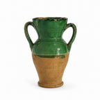 Antique Puglian Terracotta Amphora, Emerald Green Glaze, 19th Century — image 4