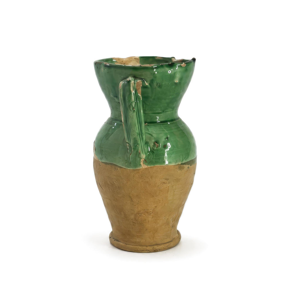 Antique Puglian Terracotta Amphora, Emerald Green Glaze, 19th Century — image 5