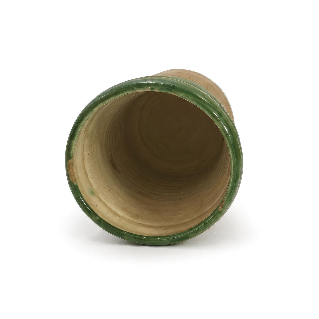 19th Century Antique Puglian Green Glazed Terracotta Preserve Vessel — image 8