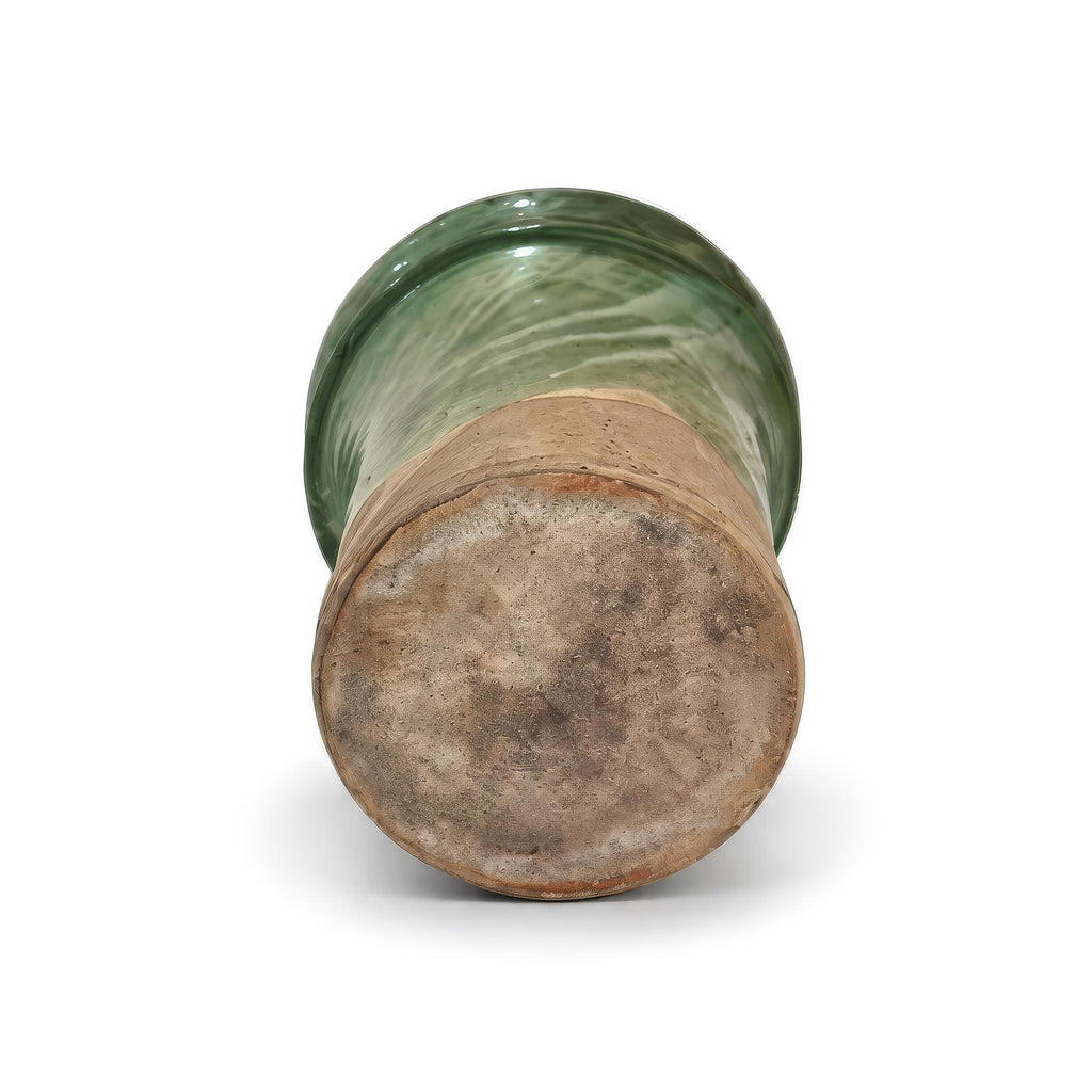 19th Century Antique Puglian Green Glazed Terracotta Preserve Vessel — image 9