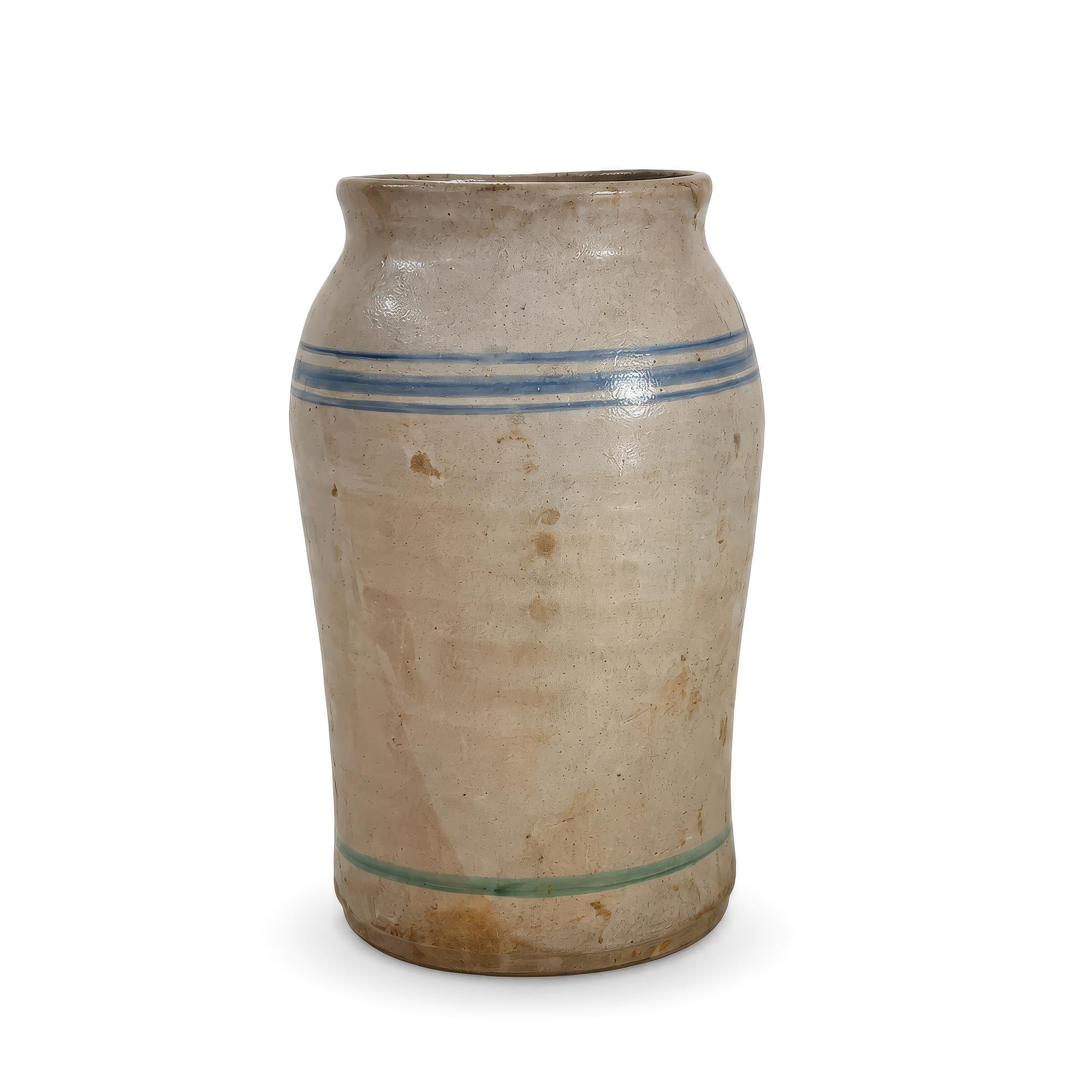 Antique Puglian Cream Glazed Terracotta Storage Vessel, 1880 — image 3