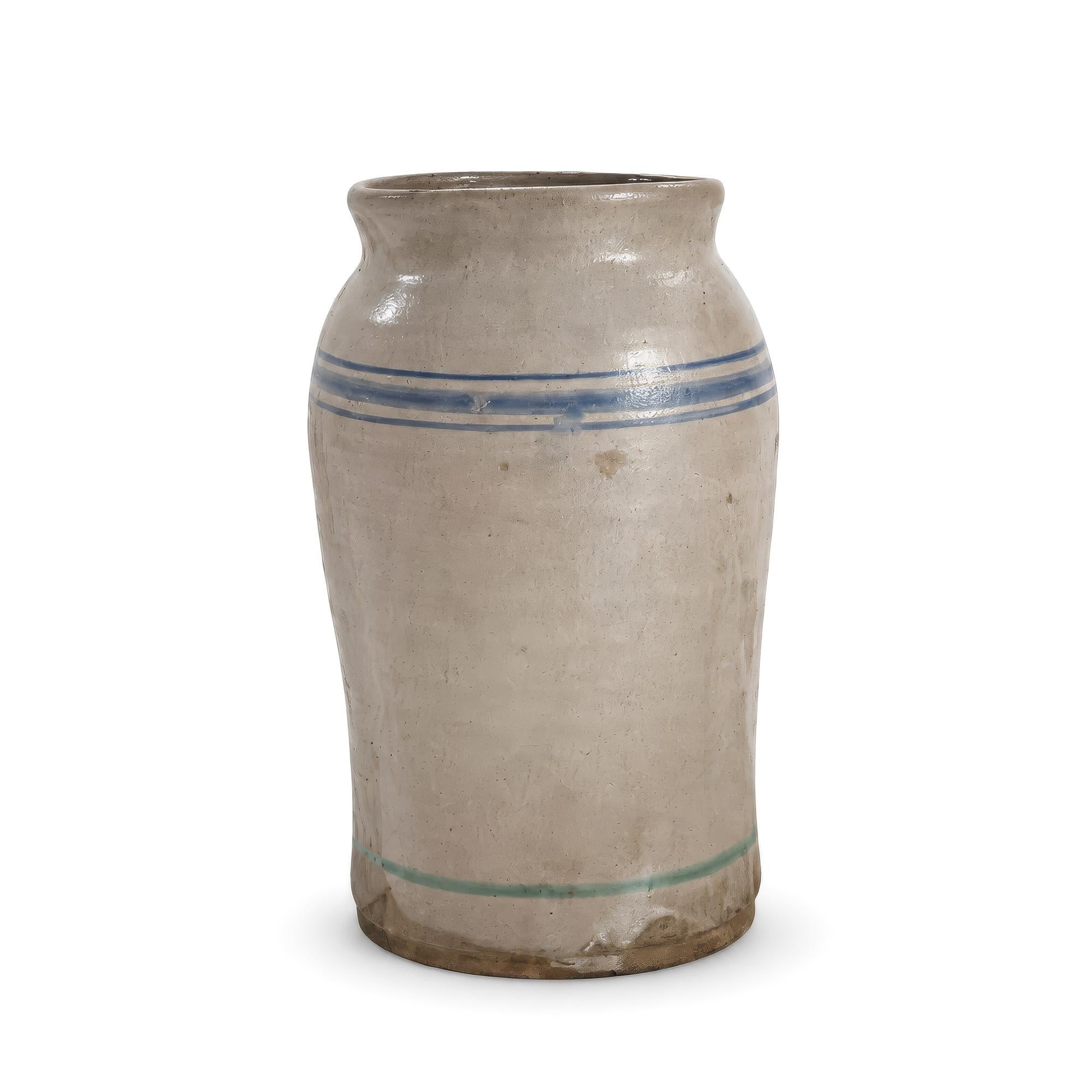Antique Puglian Cream Glazed Terracotta Storage Vessel, 1880 — image 4