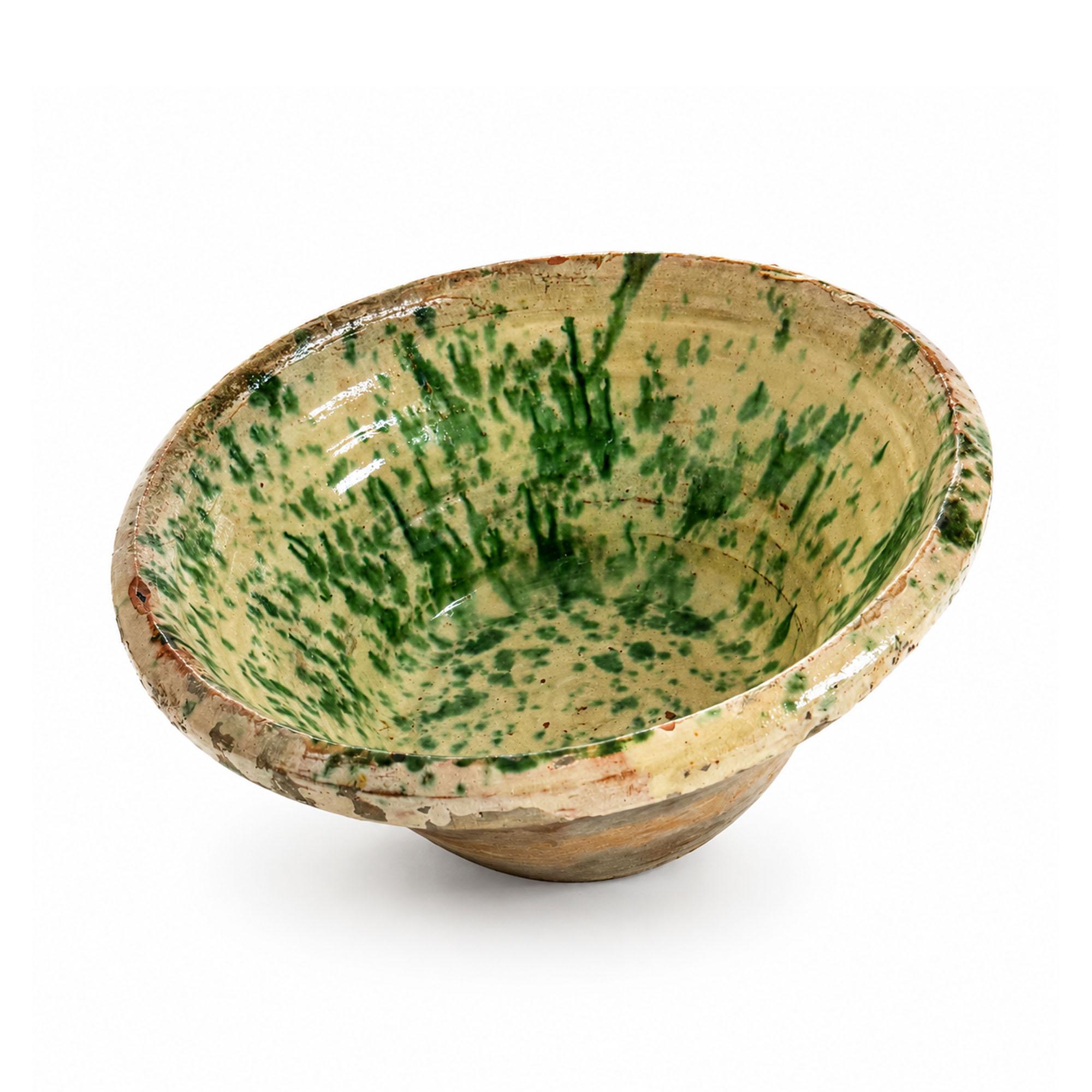 19th Century Puglian Splatter Glazed Terracotta Passata Bowl — image 2