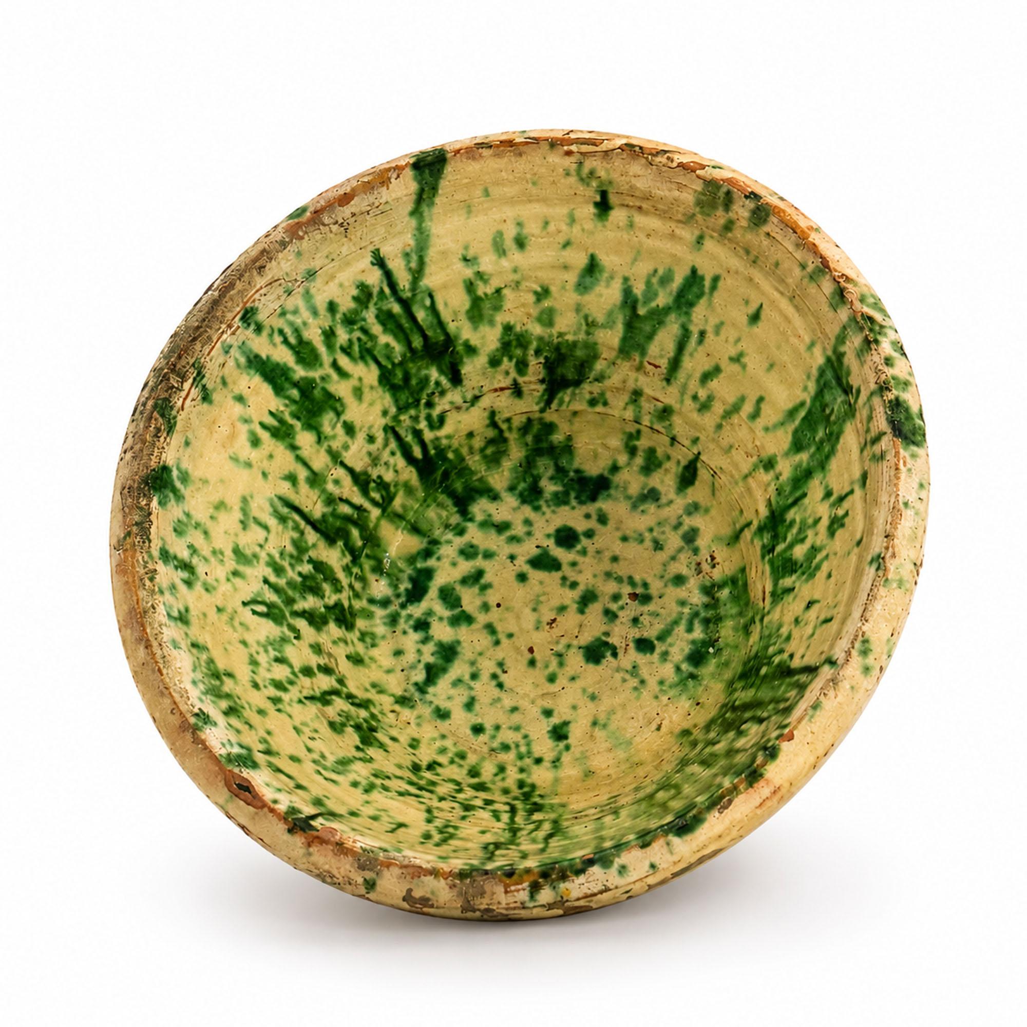 19th Century Puglian Splatter Glazed Terracotta Passata Bowl — image 4