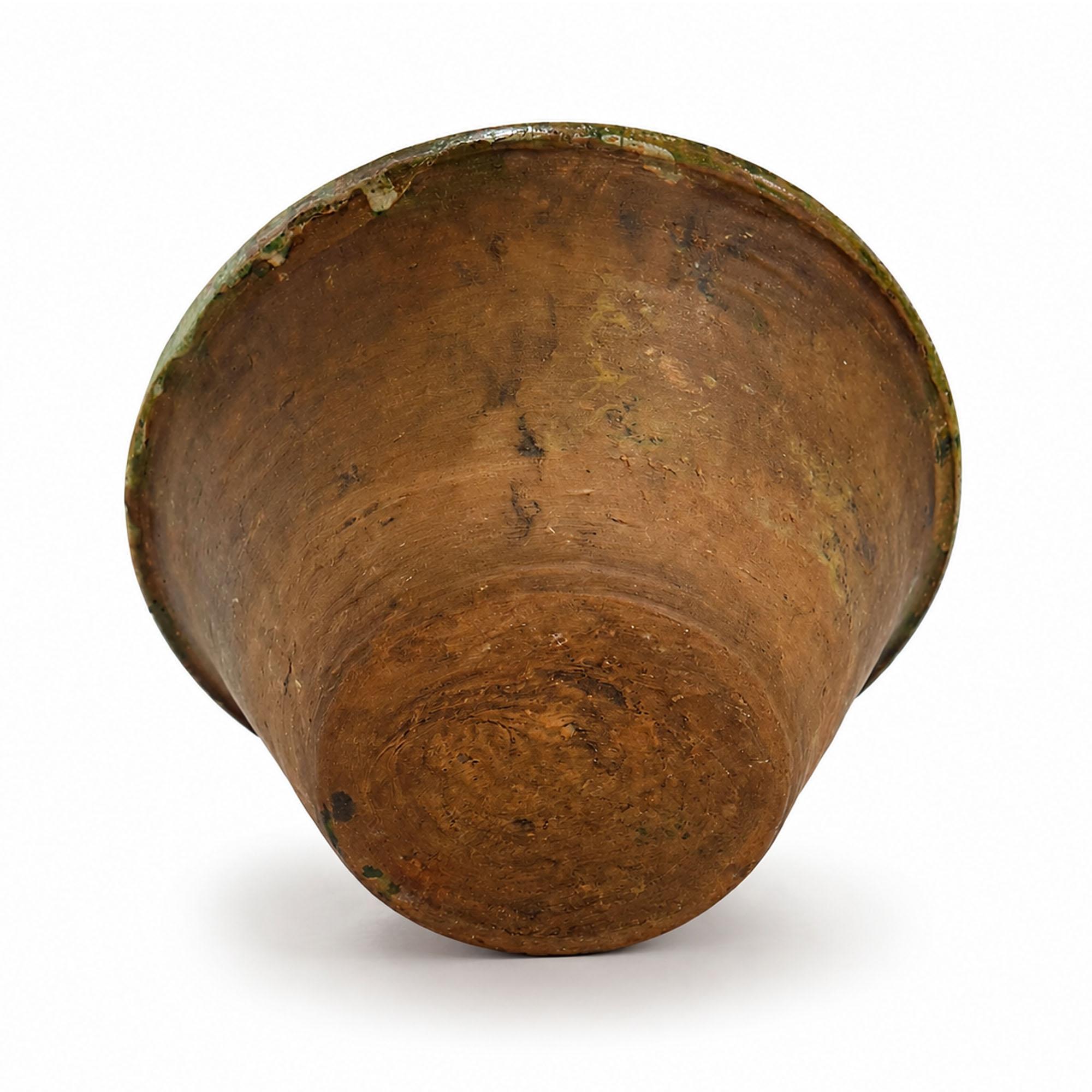 Antique Terracotta Passata Bowl, Green Splatter Glaze, Puglia, 1880 — image 5