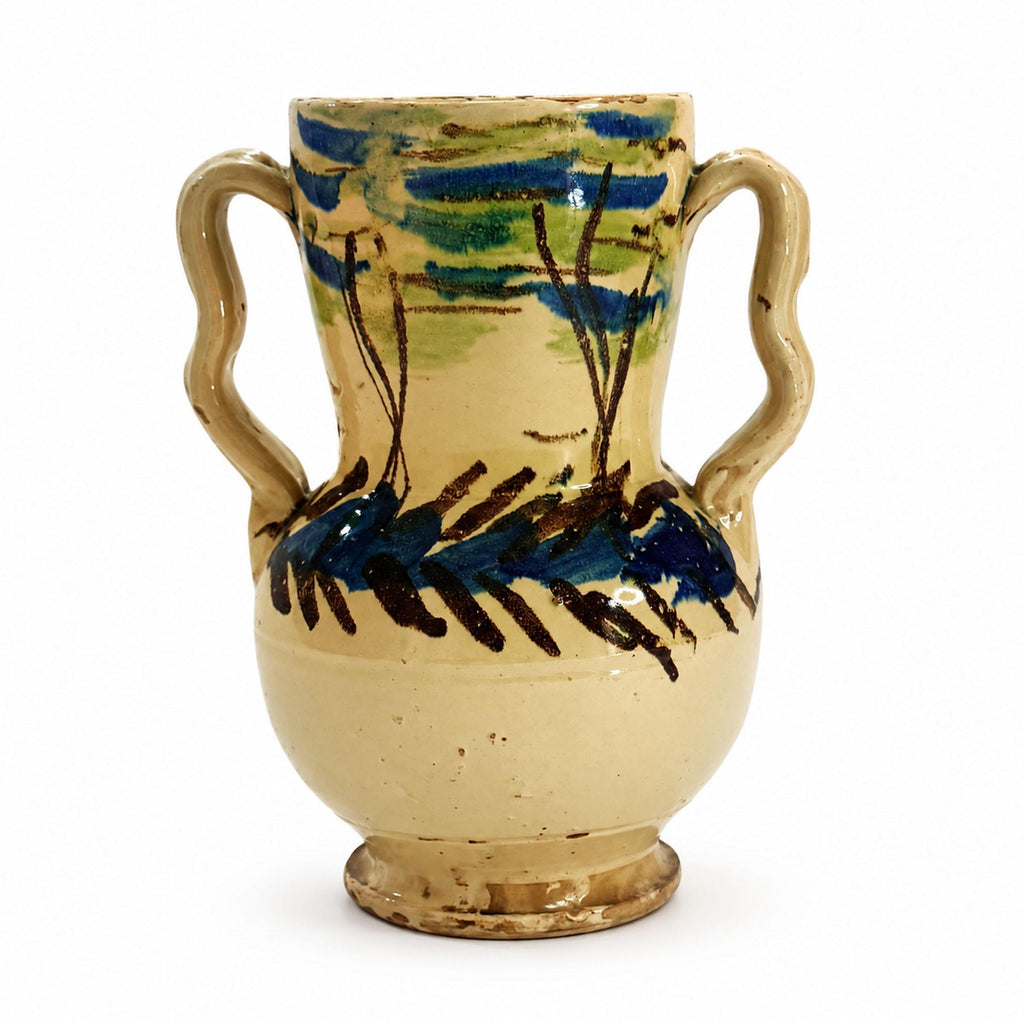 Antique Puglian Terracotta Amphora, Hand-Painted, 1880 — image 2