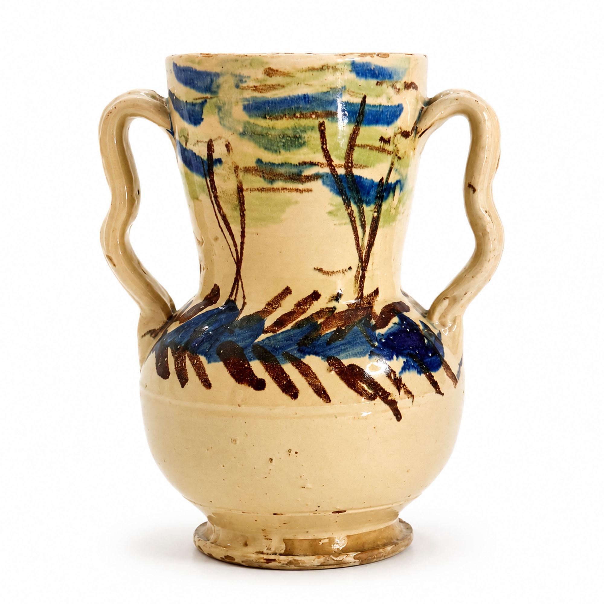 Antique Puglian Terracotta Amphora, Hand-Painted, 1880 — image 6