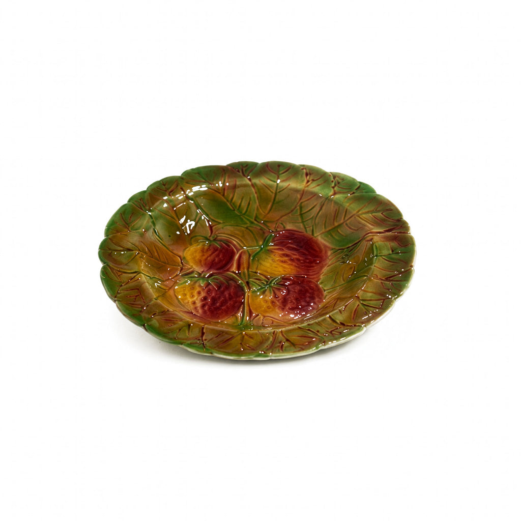French Majolica Fruit Plates by Sarreguemines, Circa 1890